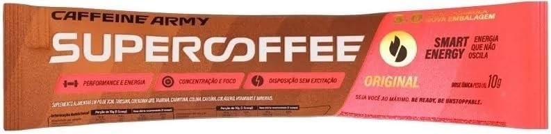 Supercoffee To Go (Beijinho,Chocolate Lingua de Gato,Choconila,Original e Vanilla Latte (Baunilha)-Caffeine Army-Kit 05 Sachês de 10g