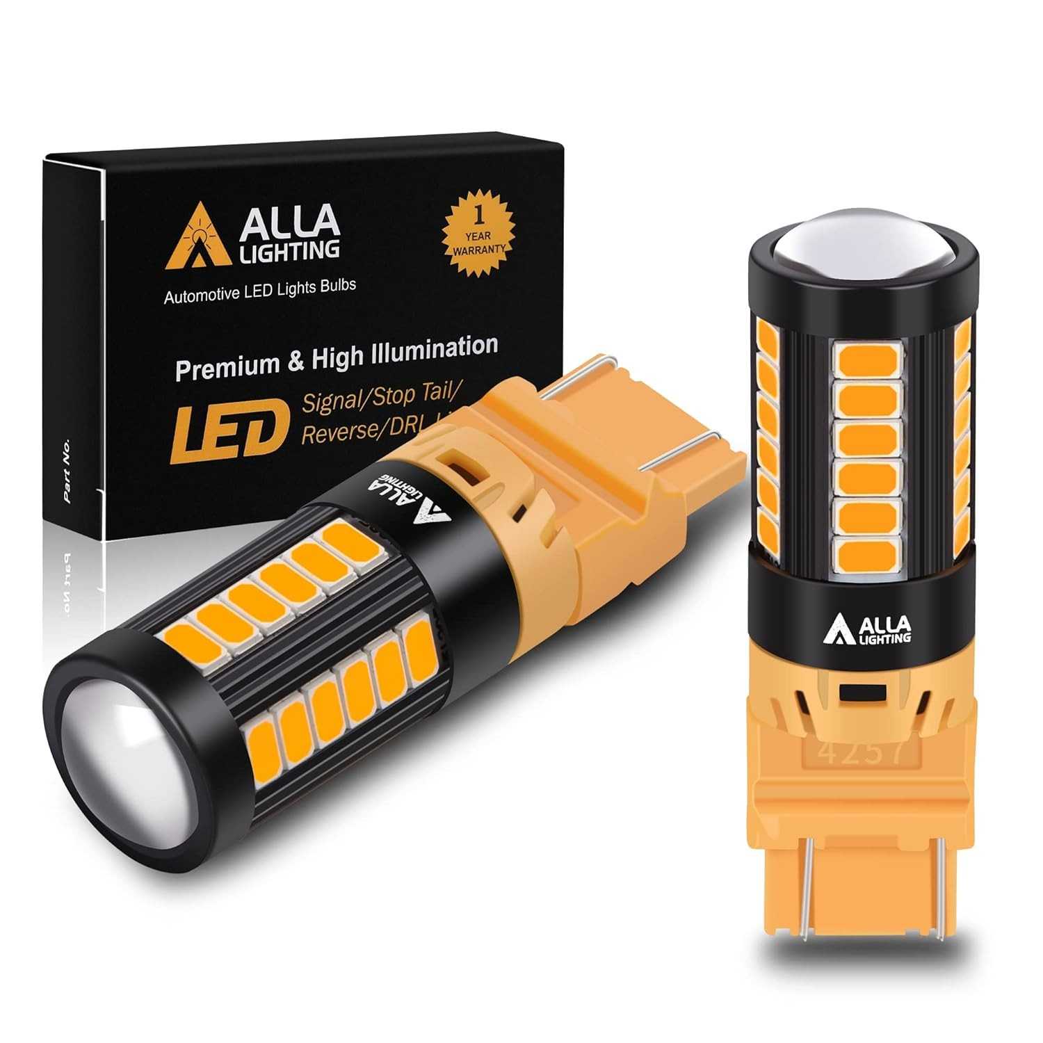 Alla Lighting Lâmpadas LED 4257NA 4257: Super Brilhantes Âmbar para Sinalização 12V