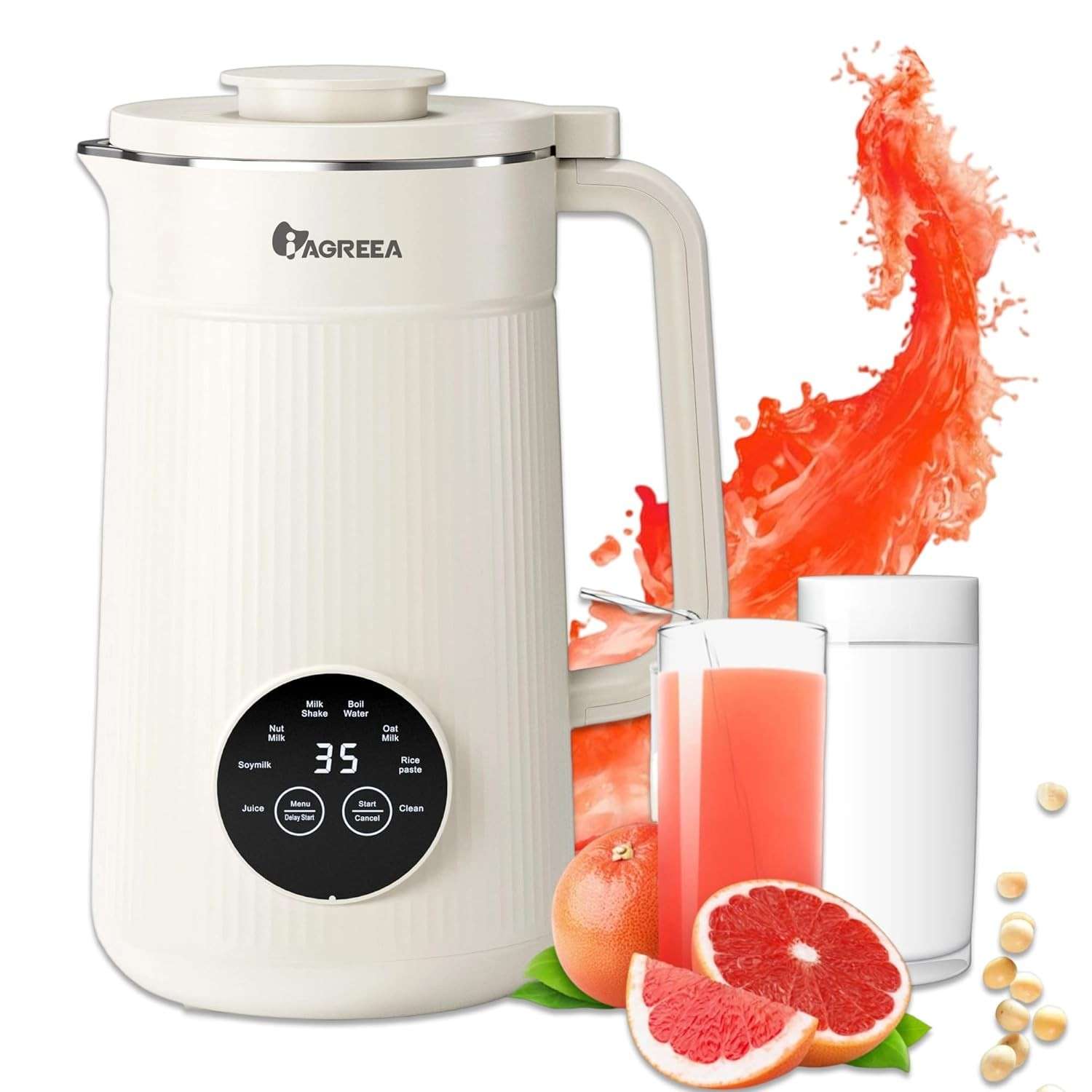 Máquina de Leite de Nozes IAGREEA 8 em 1 - 1000ml, Leite Vegetal Caseiro com Função Térmica