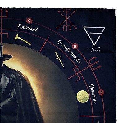 Toalha Altar Tarot Exu Preta 70x70cm – Poder e Estilo em Cada Leitura