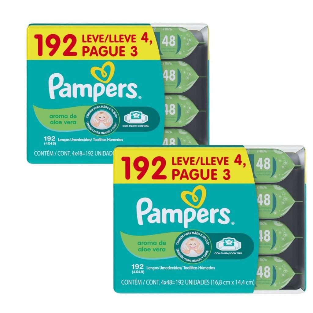 Lenços Umedecidos Pampers Aloe Vera 384 Unidades: Hidratação e Proteção para o Seu Bebê