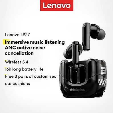 Lenovo LP27: Fones Bluetooth ANC com 16h de Bateria
