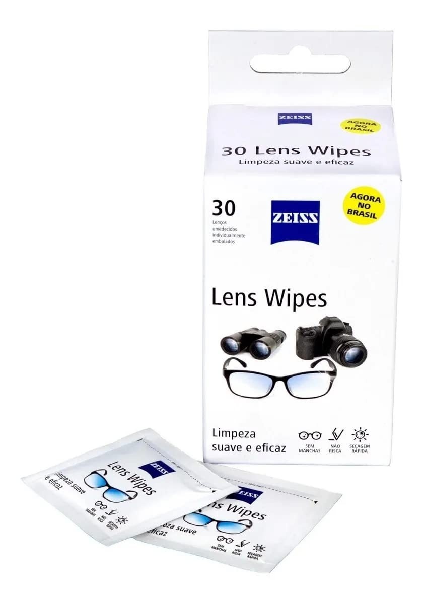 Zeiss Lens Wipes: Limpeza Impecável para Lentes e Telas Digitais (30 Unidades)