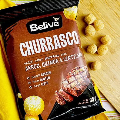 Snack de Arroz Churrasco Belive: 24x Sabor e Leveza!