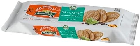 Rice Cracker Natural Life - Sabor Lemon Pepper - Sem Glúten - Vegano - 84g