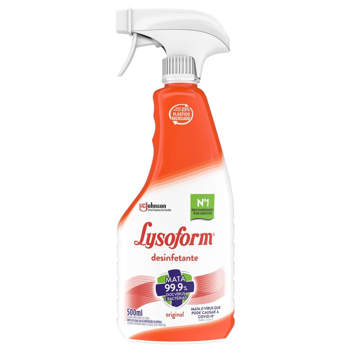 Lysoform Original - Desinfetante Spray 500ml para Limpeza Profunda e Segura