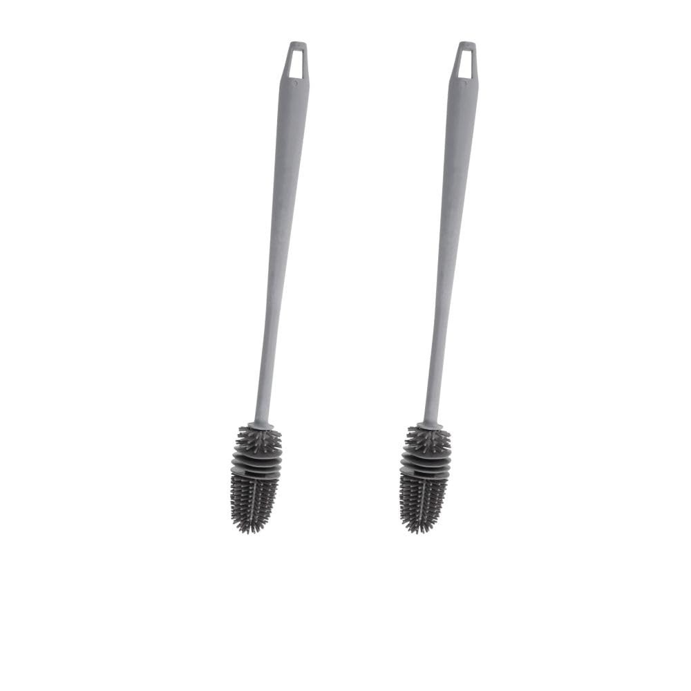Kit 2 Escovas de Silicone para Limpeza Profunda de Garrafas, Mamadeiras e Copos - Design Ergonômico