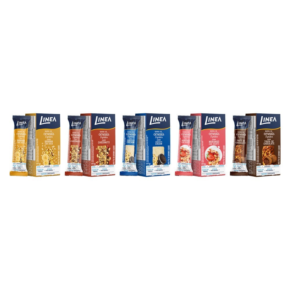 Linea: Kit 5 Barras de Cereal 3 Grãos – Zero Açúcar!