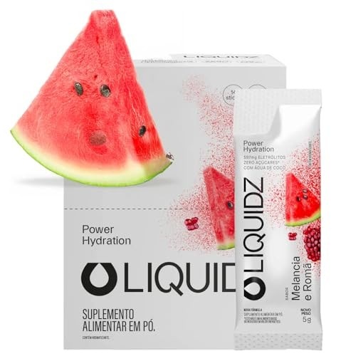 KIT MIX LIQUIDZ 14 unid - 6x Limonada Tropical, 3x Morango com Kiwi, 3x Tangerina e 2x Melancia com Romã - 1 pacote contém 14 sachês de Eletrólitos Sem Açúcares Sortidos