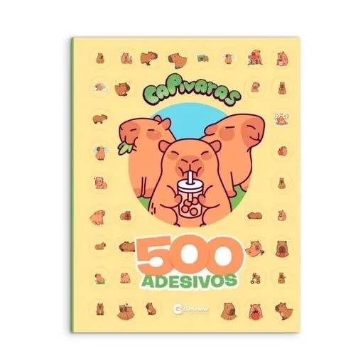 Livro de Colorir com 500 Adesivos Capivaras – Aprenda e Se Divirta!