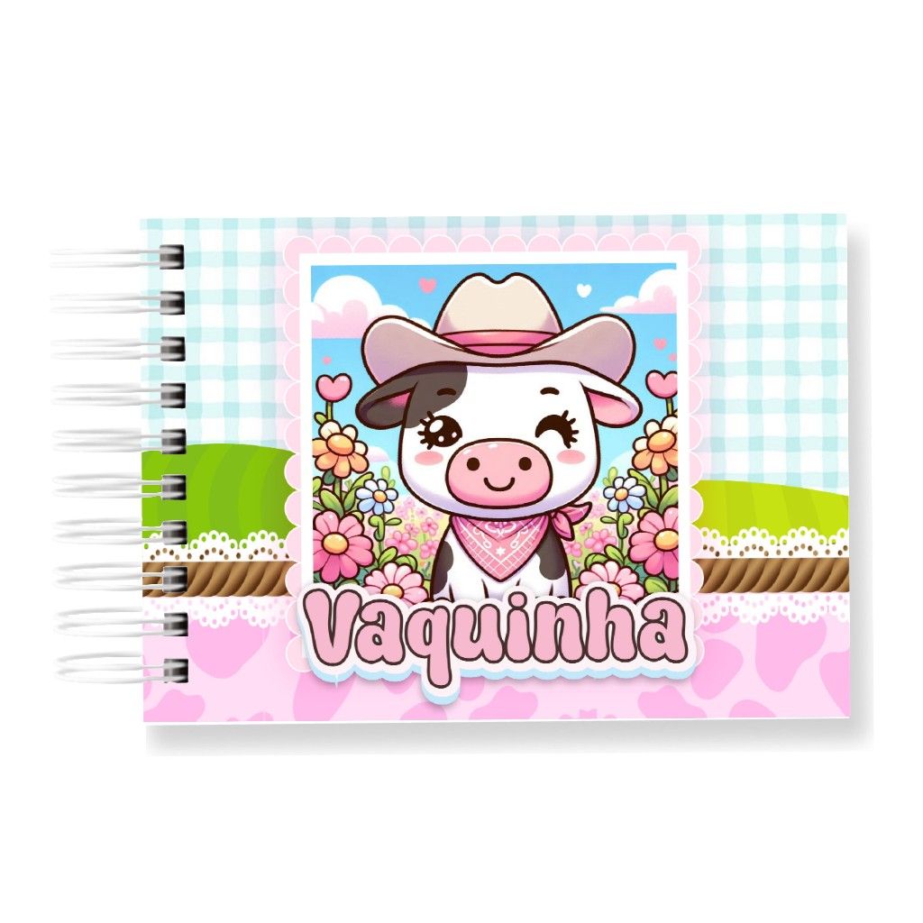 Livro de Colorir VAQUINHA 50 Folhas 180G: Papel Grosso e Capa Resistente