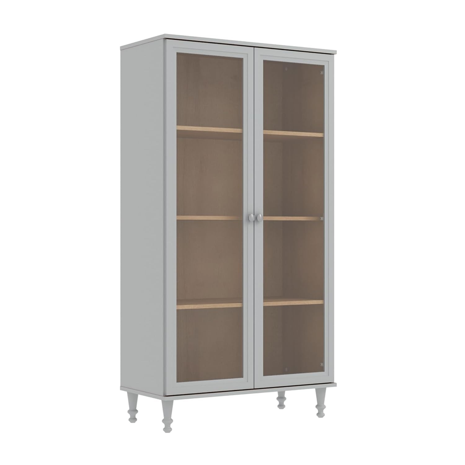 Cristaleira Estante para Livros Ditália 2 Portas com Vidro - Design Moderno e Resistente