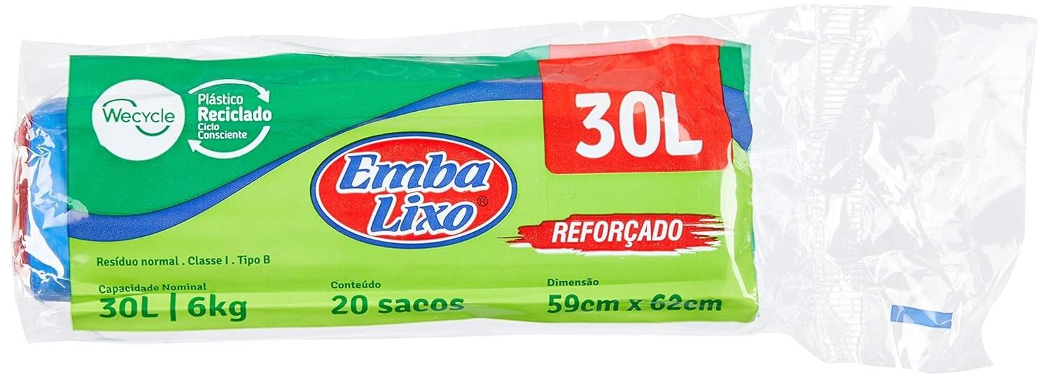 Saco de Lixo Embalixo Wecycle Reforçado Azul 30L - Sustentável e Resistente