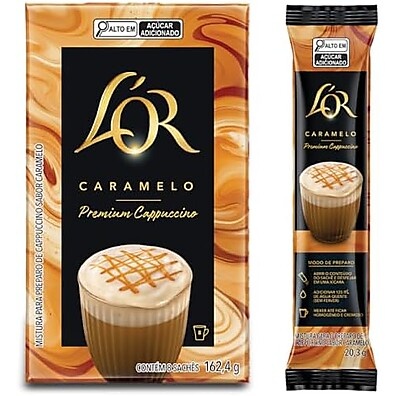 Cappuccino LOR Caramelo: Sabor Premium em 8 Cápsulas