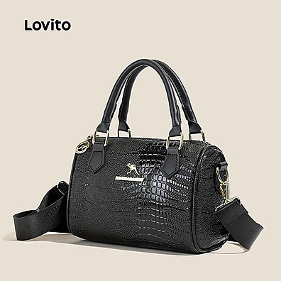Lovito Bolsa de Ombro Casual com Alças Largas – Prática para o Dia a Dia