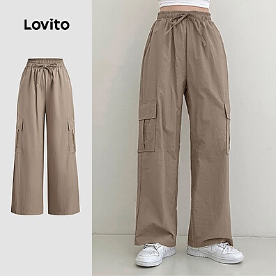 Lovito Calça Casual Lisa – Conforto e Estilo para o Dia a Dia