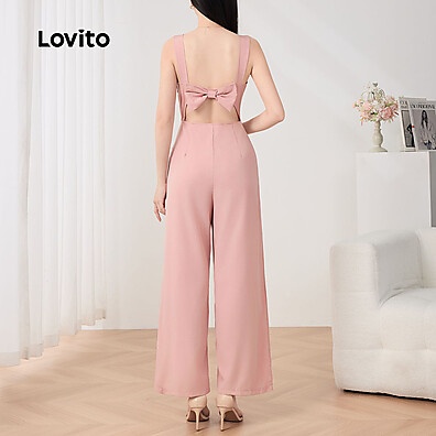 Lovito Macacão Elegante com Laço Liso – Estilo e Conforto