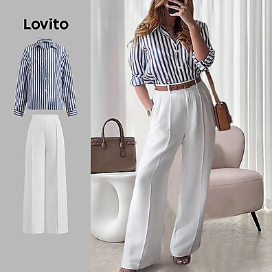 Lovito: Top ou Calça Listrada Elegante