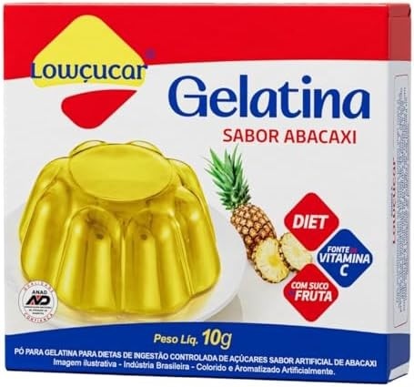 Gelatina Lowcucar Sabor Abacaxi 10g