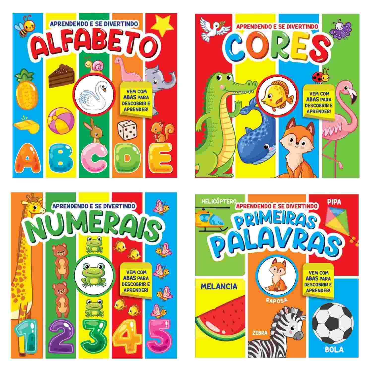 Kit 4 Livros "Aprendendo e se Divertindo": Alfabetização Lúdica para Crianças