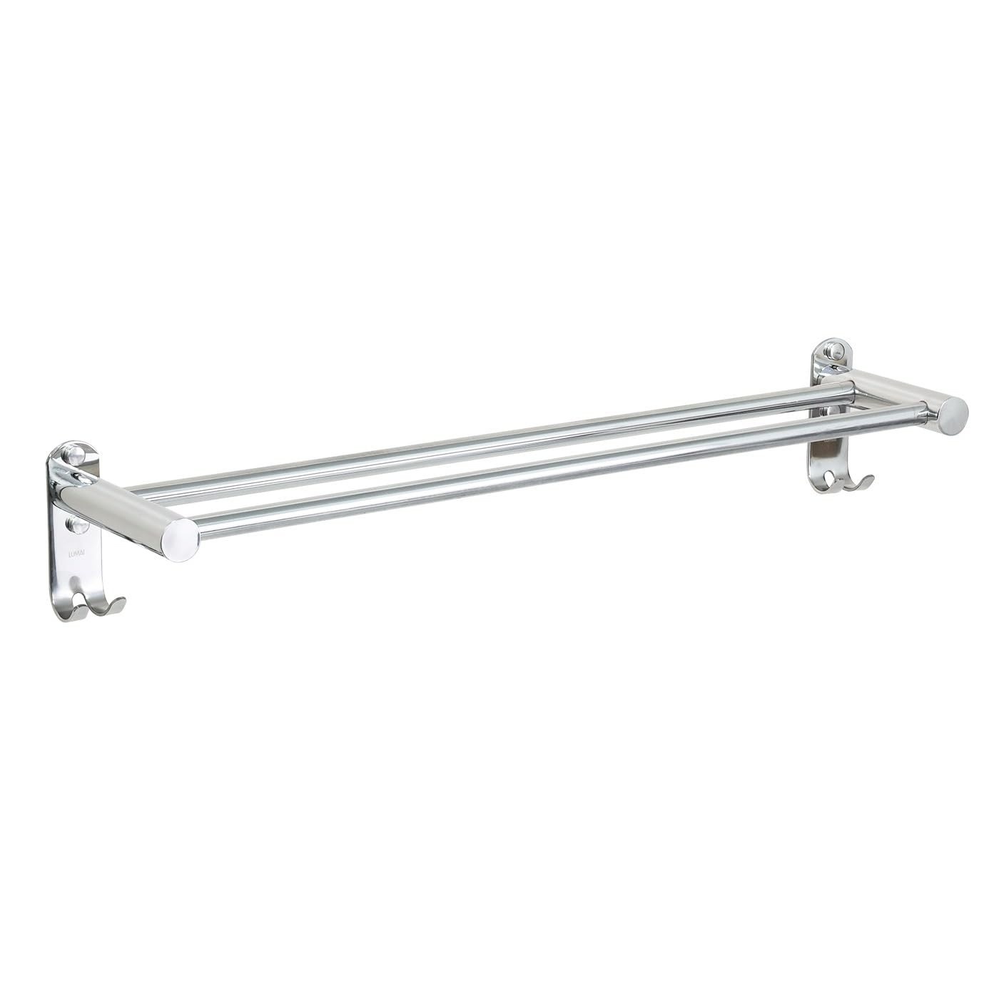 Toalheiro Duplo de Aço Inox com Ganchos LUMAI - Organize seu Banheiro com Estilo