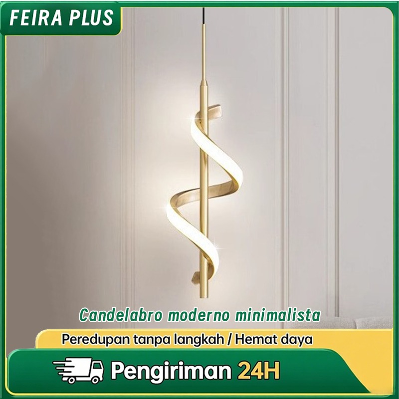 Luminária Pendente LED 3 Cores Moderna – Design Espiral para Qualquer Ambiente