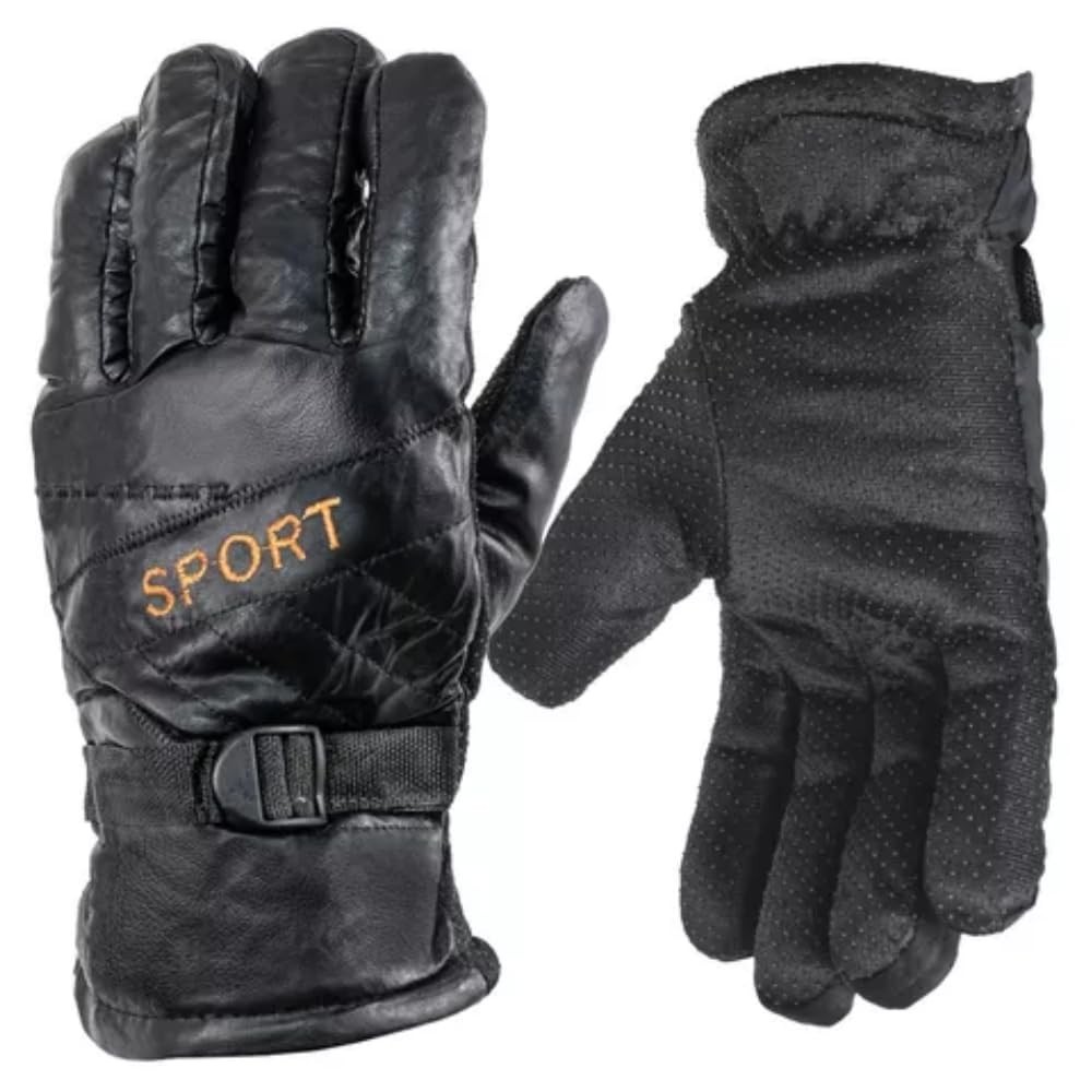 Luva de Motociclista em Couro Sintético: Proteção Térmica e Corta-Vento para o Inverno