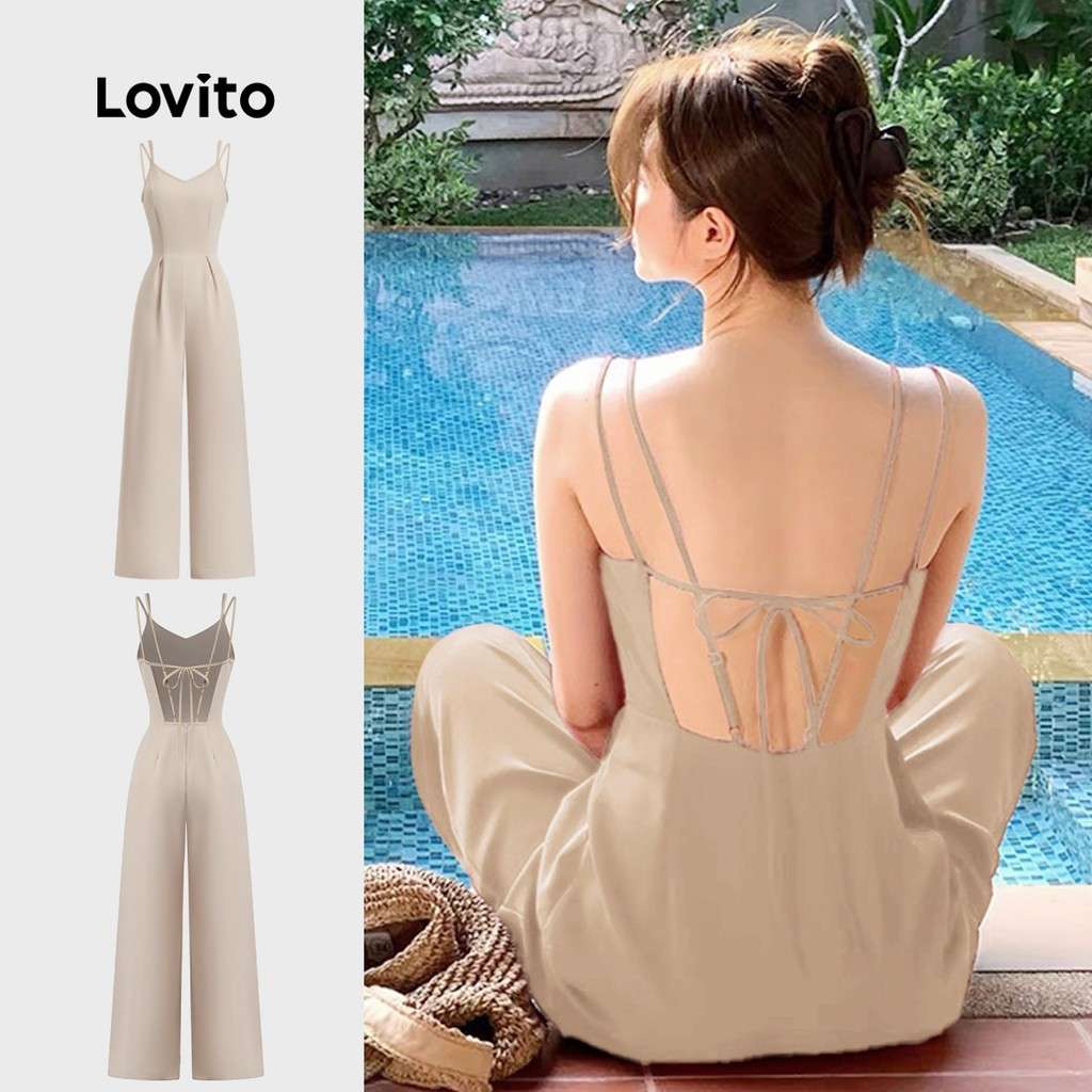 Macacão Cáqui Lovito: Elegância Plissada