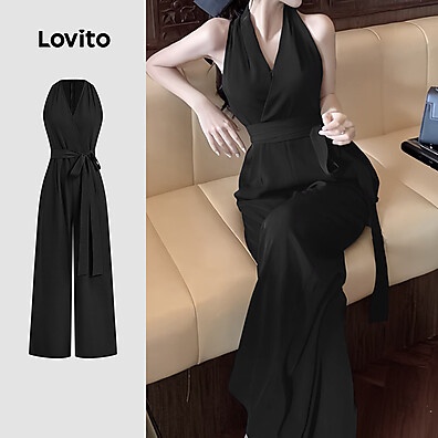 Macacão Preto Elegante Lovito: Seu Look Perfeito!