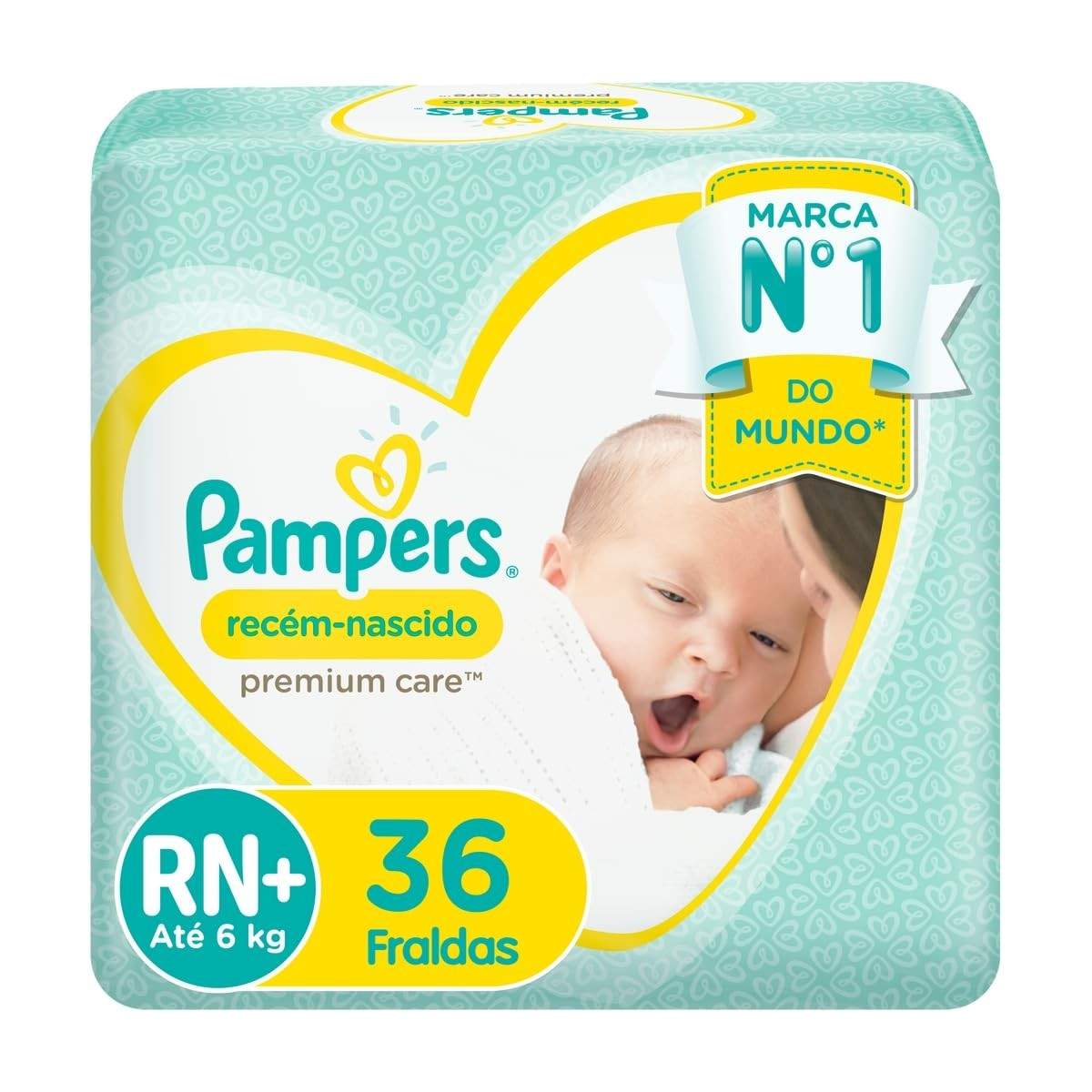 Fralda Pampers Recém-Nascido RN+ Ultra Macia - 36 Unidades com Proteção Avançada