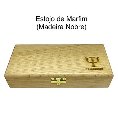 Kit Caneta Psicologia com Estojo de Madeira
