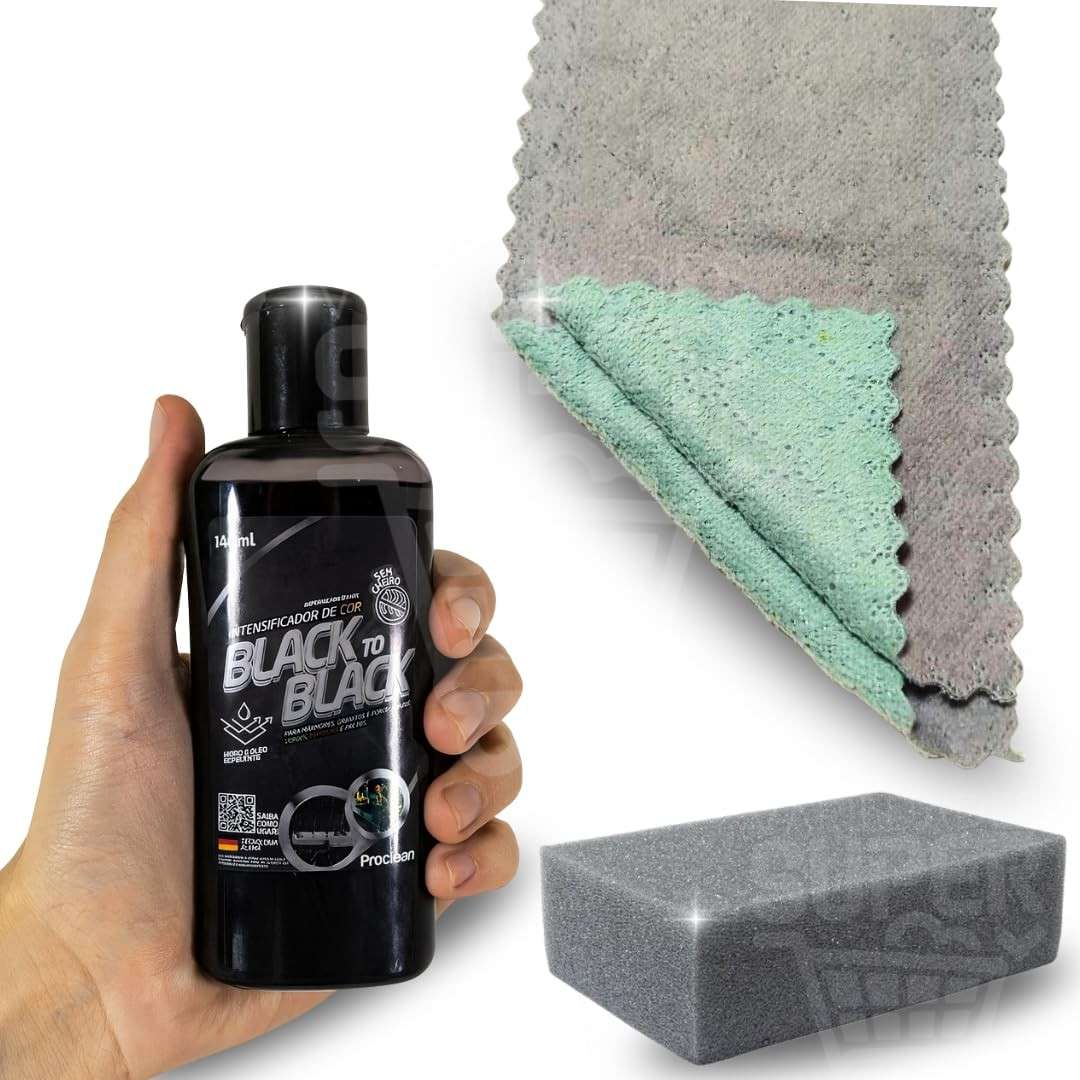 Proclean Kit Revitalizador Black to Black para Mármore e Granito - 140ml com Aplicador e Pano Mágico