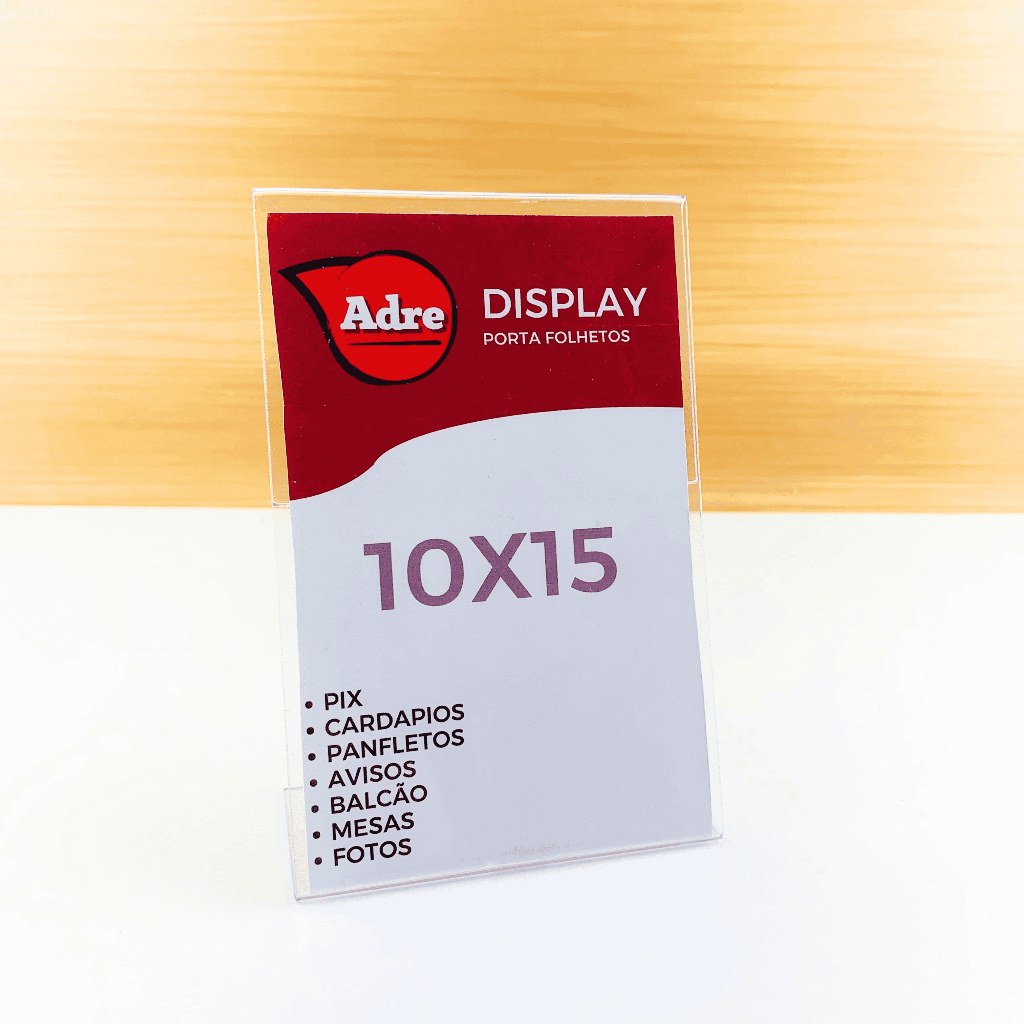 Display de Mesa A6: Exiba Pix, Cardápio e Mais!