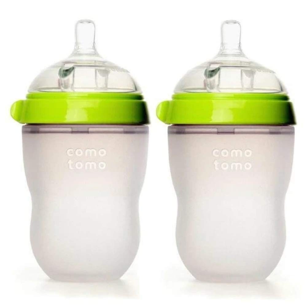 Mamadeira Comotomo Verde 250ml - 2 Unidades | Design Natural e Anticólica