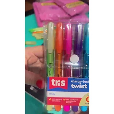 Marca Texto Gel Tris Twist: 6 Cores Vibrantes!