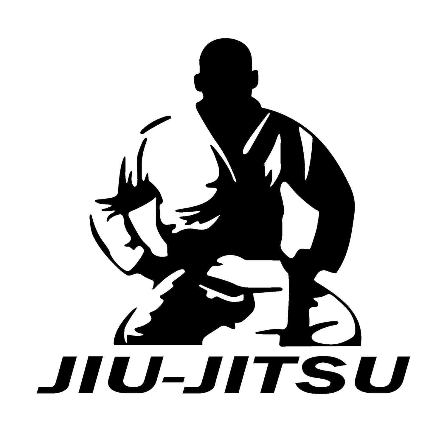 Adesivo Jiu-Jitsu Masculino Premium: Arte Marcial para Moto, Carro, Capacete e Parede (Preto 10,5x10cm)