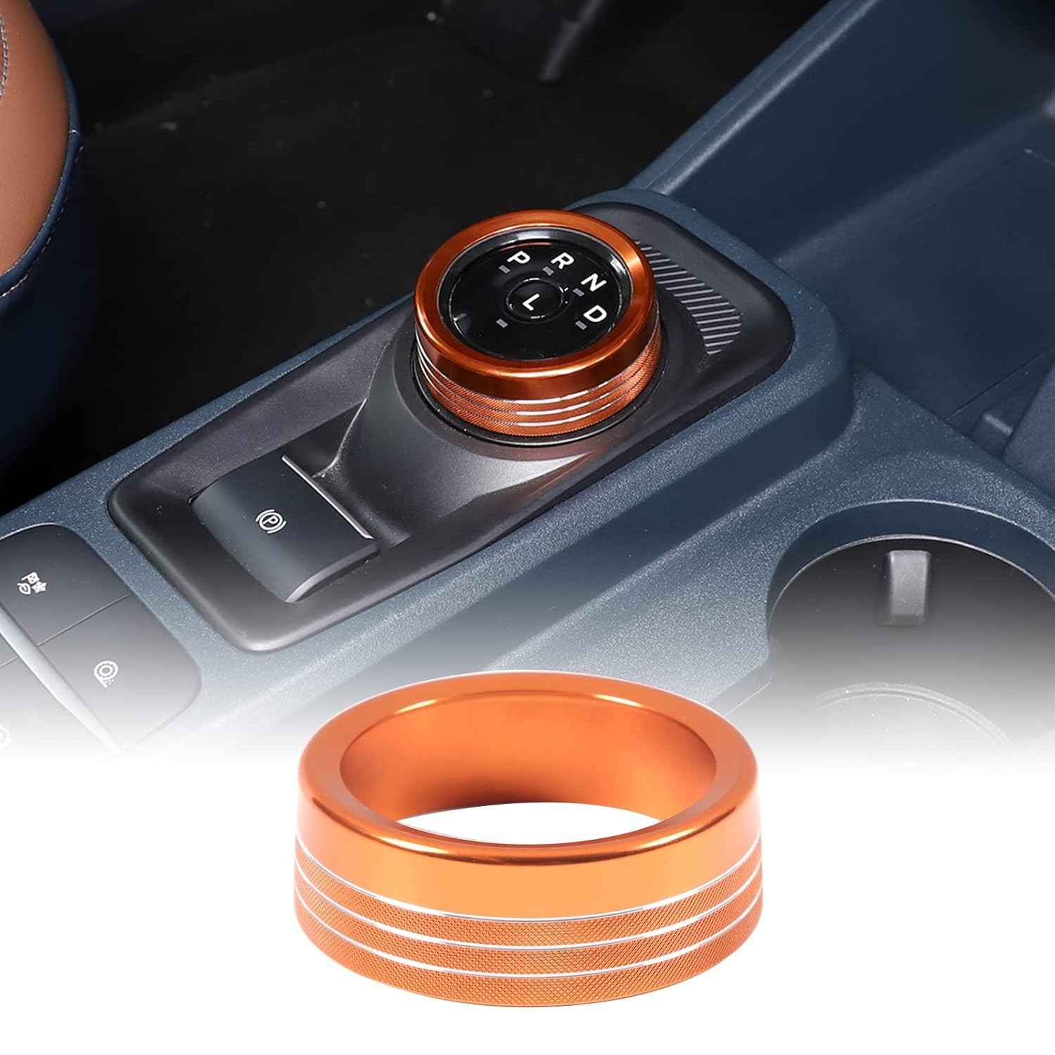 Aunginsy Anel de Acabamento para Botão de Câmbio Laranja - Ford Maverick 2022-2024