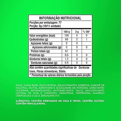 Chiclete Trident Max Menta Blueberry Sem Açúcar - Caixa com 14 unid. de 16,5g