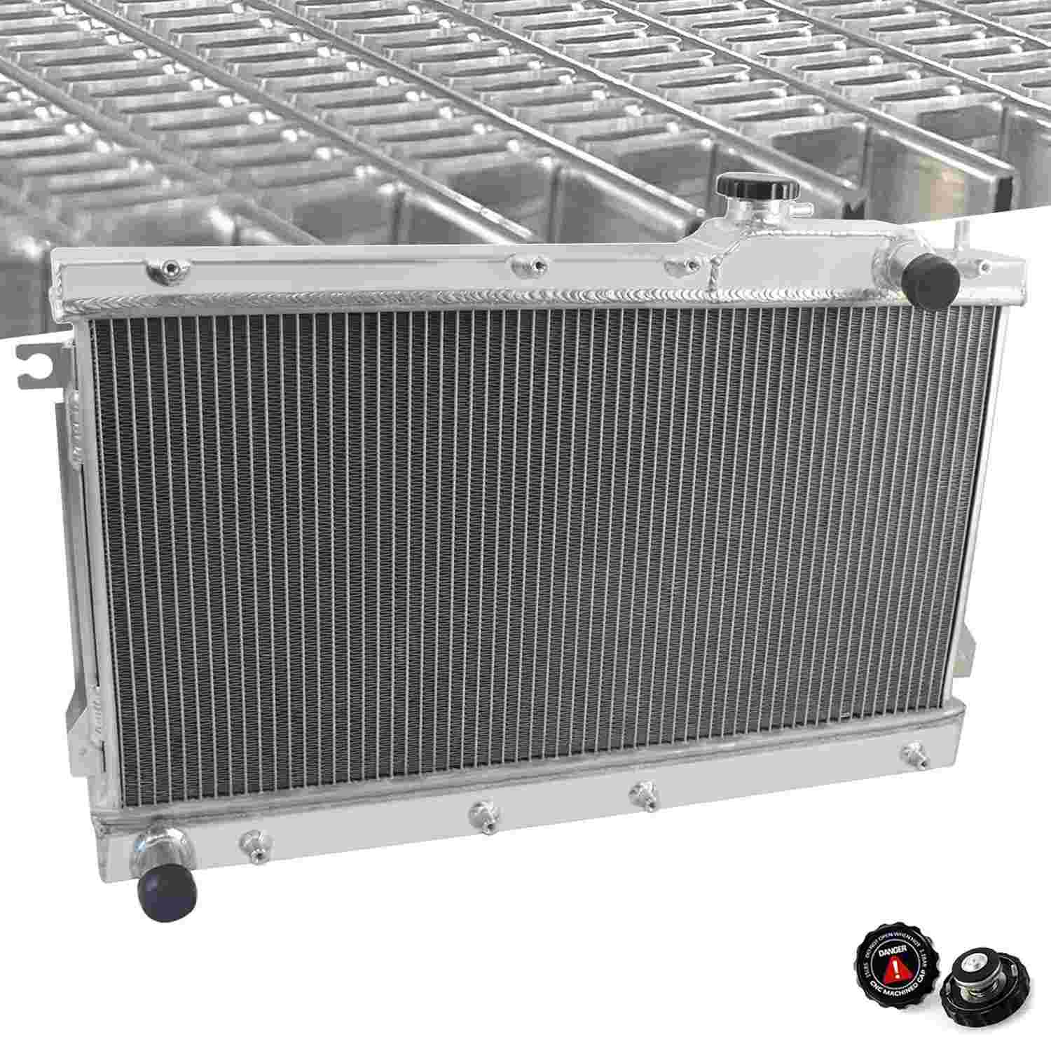 Radiador de Alumínio 3 Fileiras para Mazda MX-5 Miata 1990-1997 (1.6L/1.8L MT) - Resfriamento Superior