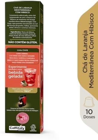 Capsula de Chá Laranja Mediterrânea com Hibisco TRES 3 Corações 10 unid