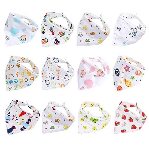 10 Pcs Babador Bandana Menino Menina Com 2 Botões