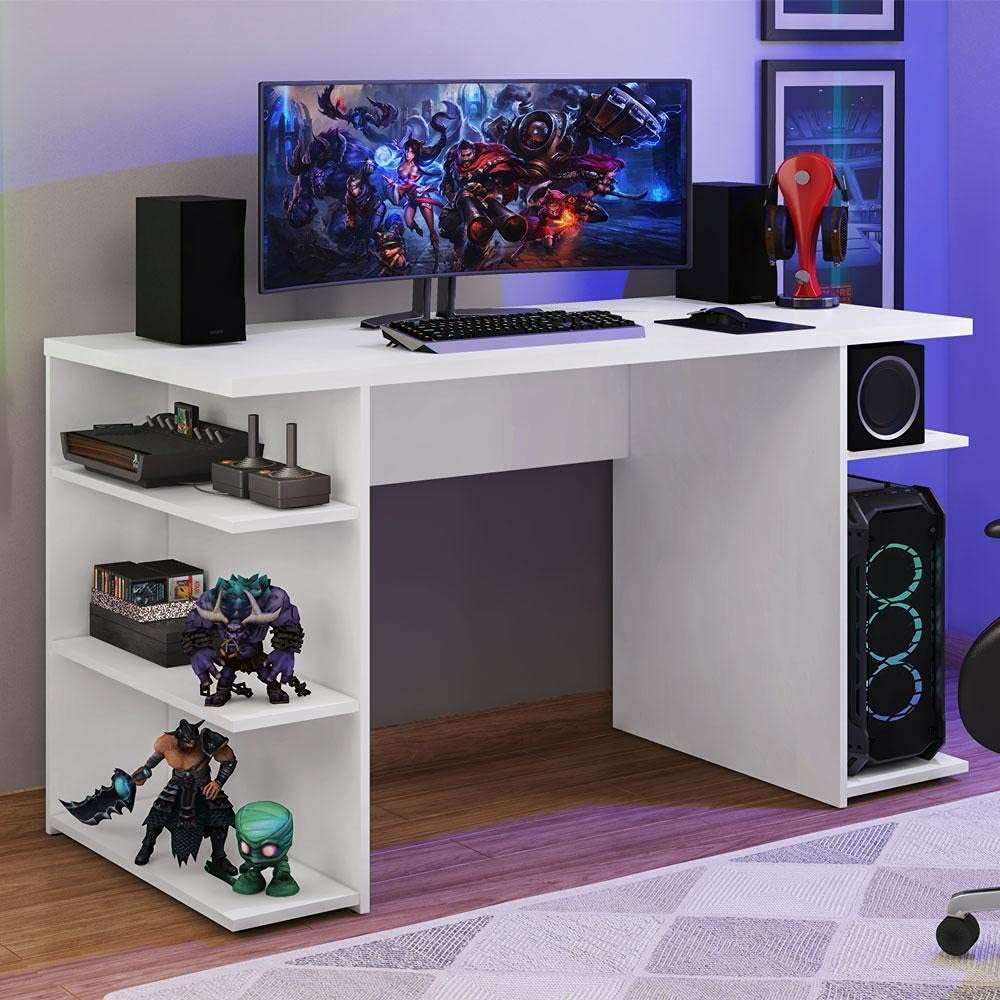 Mesa para Computador Gamer Escrivaninha 9409 Madesa - Design Moderno Branco