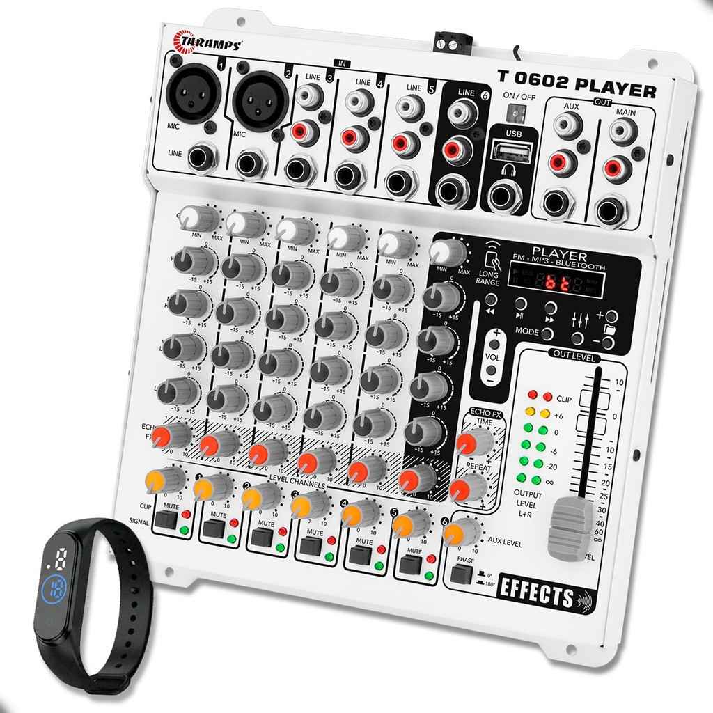 Mesa de Som Taramps T 0602 Player: 6 Canais e Mais!