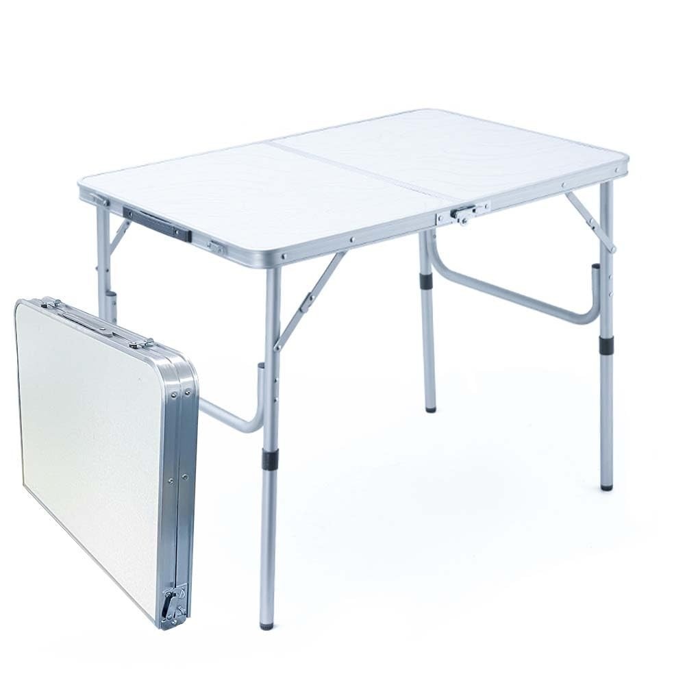 Mesa Dobrável Portátil 90x60x70cm - Alumínio Resistente para Camping, Estudo e Cozinha