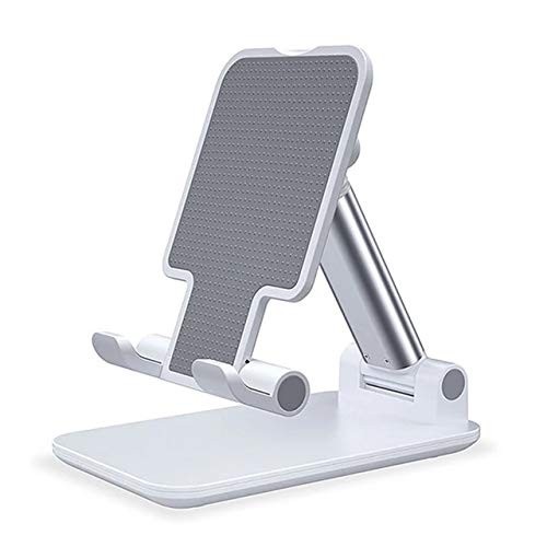 Suporte de Mesa Articulado Branco: Ajustável para Celular, Tablet e Smartphone