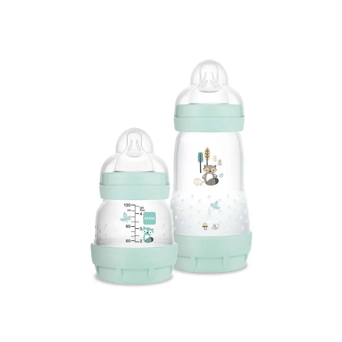 MAM Baby Kit 2 Mamadeiras Easy Start Anticólica 0+ Meses - Bico Skinsoft e Autoesterilização