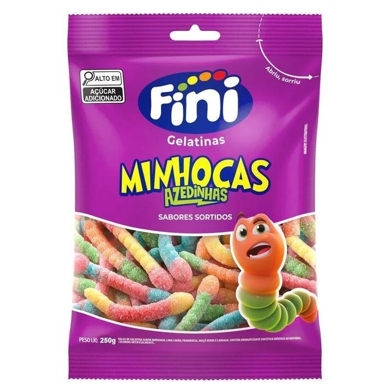 Minhocas Azedinhas Fini 250g: Explosão de Sabor!