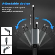 Carregador Retrátil KKMOL 4 em 1: Potência 100W, 2 Cabos e Tela de Tensão para iPhone 15, Galaxy S23 e Mais! - imagem 5