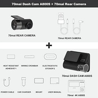 70mai A800S-1: Câmera de Carro 4K com GPS, ADAS e Monitoramento 24h - imagem 5