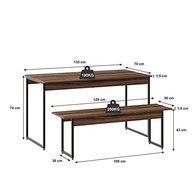 Mesa de Jantar Tub com 1 Banco - Estilo Industrial Moderno - imagem 3